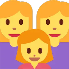👩‍👩‍👧 Famiglia con due madri e una figlia Emoji su Twitter