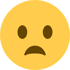 😦 Gesicht mit gerunzelter Stirn und geöffnetem Mund Emoji auf Twitter