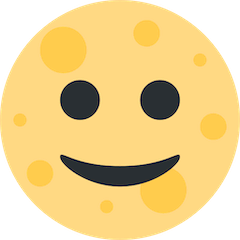 Luna piena con volto Emoji Twitter