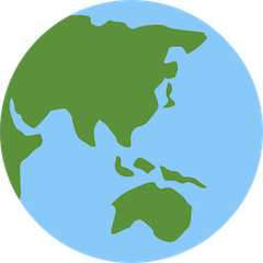 Глобус с Азией и Австралией Эмодзи в Twitter