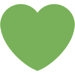 Зеленое сердце Эмодзи в Twitter