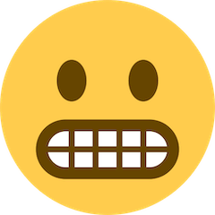 😬 Cara de desagrado mostrando os dentes Emoji nos Twitter