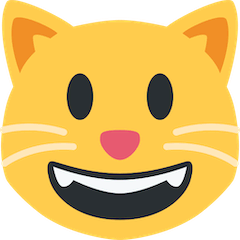 Счастливая кошачья мордочка Эмодзи в Twitter