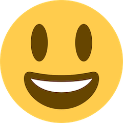 😃 Cara com sorriso, com a boca aberta Emoji nos Twitter