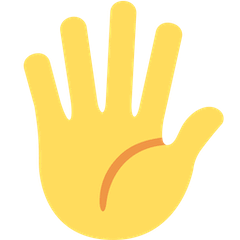Mano levantada con dedos extendidos Emoji Twitter