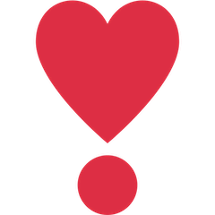 Punto esclamativo a forma di cuore rosso Emoji Twitter