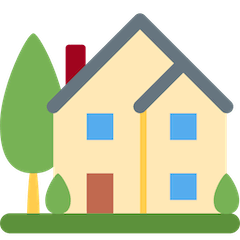 Haus mit Garten Emoji Twitter