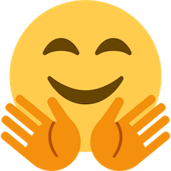 Faccina felice con mani allargate in un abbraccio Emoji Twitter