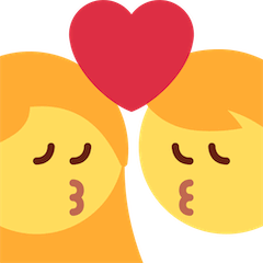 Homem e mulher a dar um beijo Emoji Twitter