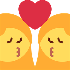 Duas mulheres a dar um beijo Emoji Twitter