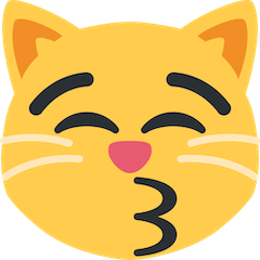 Целующая кошачья мордочка Эмодзи в Twitter