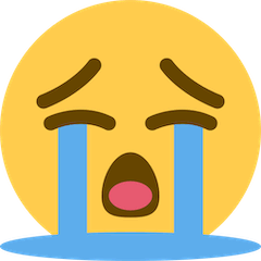 Faccina che piange disperata Emoji Twitter