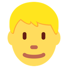 Homem com cabelo louro Emoji Twitter