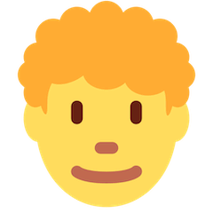 Homem com cabelo encaracolado Emoji Twitter