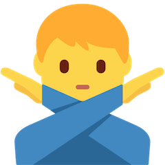 🙅‍♂️ Hombre haciendo el gesto de “no” Emoji en Twitter