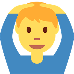 🙆‍♂️ Uomo con le braccia alzate sopra la testa Emoji su Twitter