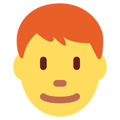 Uomo con capelli rossi Emoji Twitter