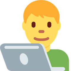 Uomo con computer Emoji Twitter