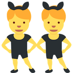 Bailarines con orejas de conejo Emoji Twitter