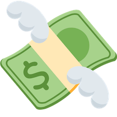 Fajo de dinero con alas Emoji Twitter