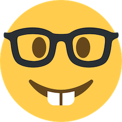 🤓 Cara sorridente com oculos Emoji nos Twitter
