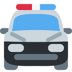 Coche de policía acercándose Emoji Twitter