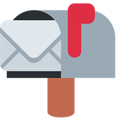 Caixa de correio aberta com correio Emoji Twitter