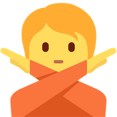🙅 Persona haciendo el gesto de “no” Emoji en Twitter