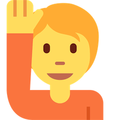 Pessoa com a mão levantada Emoji Twitter