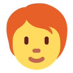 Человек с рыжими волосами Эмодзи в Twitter