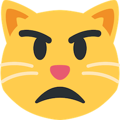 Schmollender Katzenkopf Emoji Twitter