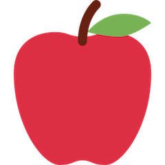Красное яблоко Эмодзи в Twitter