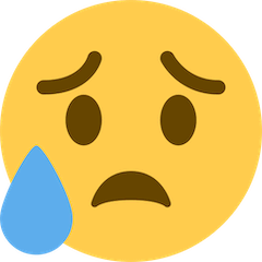 😥 Cara de decepcion y alivio Emoji en Twitter