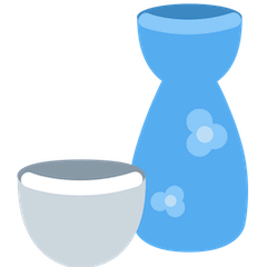 Botella y copa de sake Emoji Twitter