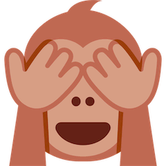 Macaco com as mãos a tapar os olhos Emoji Twitter