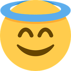 😇 Cara sorridente com auréola Emoji nos Twitter