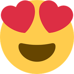 😍 Faccina sorridente con gli occhi a forma di cuore Emoji su Twitter