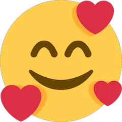 🥰 Cara sorridente com corações Emoji nos Twitter