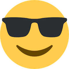 😎 Visage souriant avec des lunettes de soleil Émoji sur Twitter