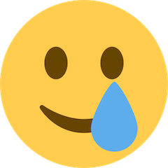 Faccia sorridente con una lacrima Emoji Twitter