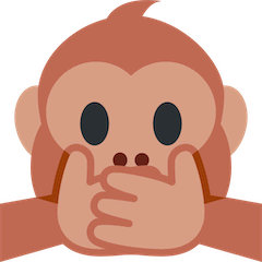 🙊 Macaco com as mãos a tapar a boca Emoji nos Twitter