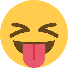 Gesicht mit herausgestreckter Zunge und geschlossenen Augen Emoji Twitter