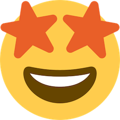 Faccina con occhi a forma di stella Emoji Twitter