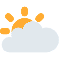 Sol detrás de una nube grande Emoji Twitter