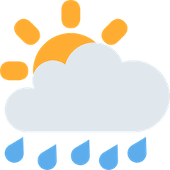 Sole dietro a una nuvola carica di pioggia Emoji Twitter