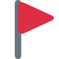 Bandera triangular en un poste Emoji Twitter
