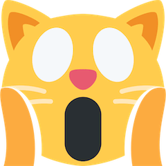 Muso di gatto che urla di paura Emoji Twitter