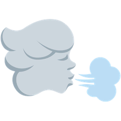 Cara soplando viento Emoji Twitter