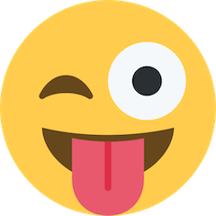 😜 Cara a piscar o olho com a língua de fora Emoji nos Twitter