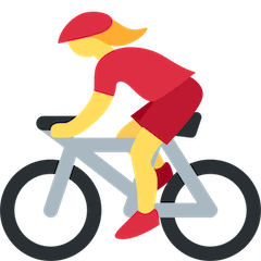 Mujer ciclista Emoji Twitter